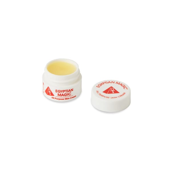 7.5 mL mini jar of Egyptian Magic with the lid open